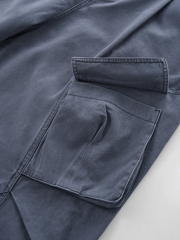 Function Outdoor Recreation Large Pockets Pleated Workwear Wide-leg Pants