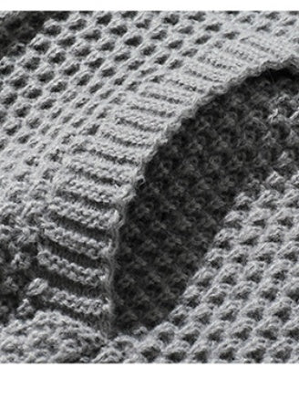 Leisure Half Zipper Pineapple Pattern Hooded Stereo Thickening Sweater