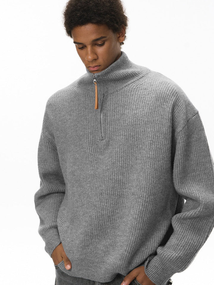 Half Zipper Turtleneck Old Money Style Sweaters
