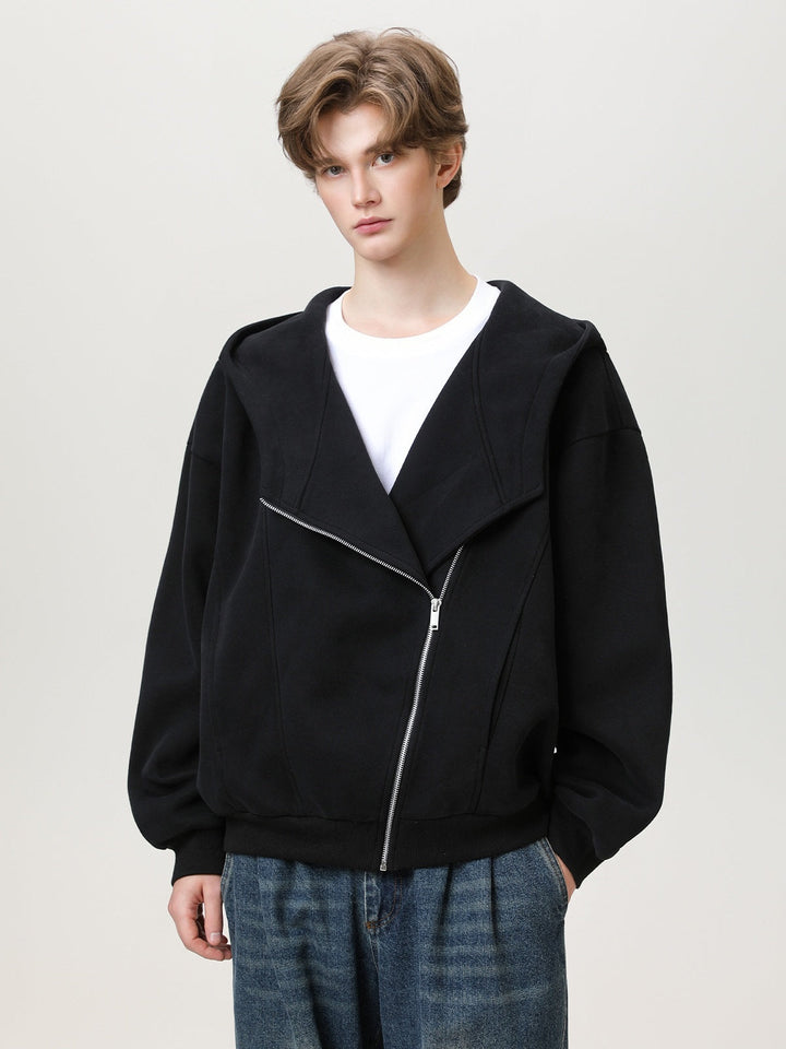 Irregular Zipper Hoodie Jackets