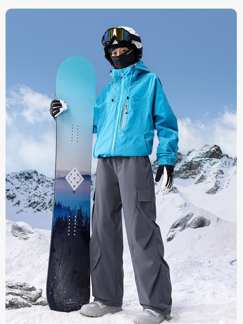 Outdoor Windproof Thickening Ski Water-repellent Keep Warm Cargo Trousers