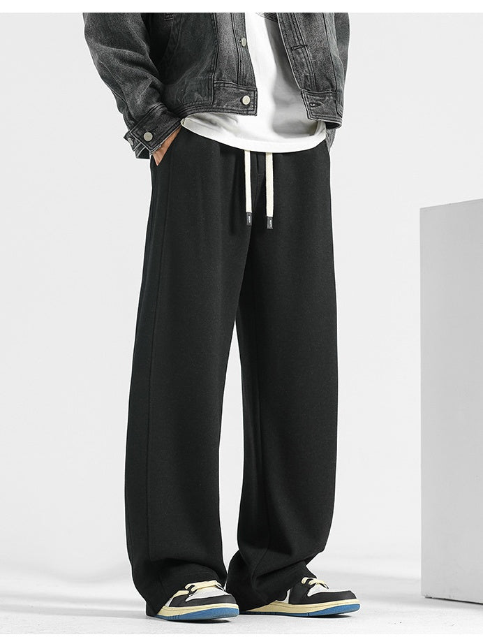 Drape Straight Loose Sweatpants Wide-leg Trousers