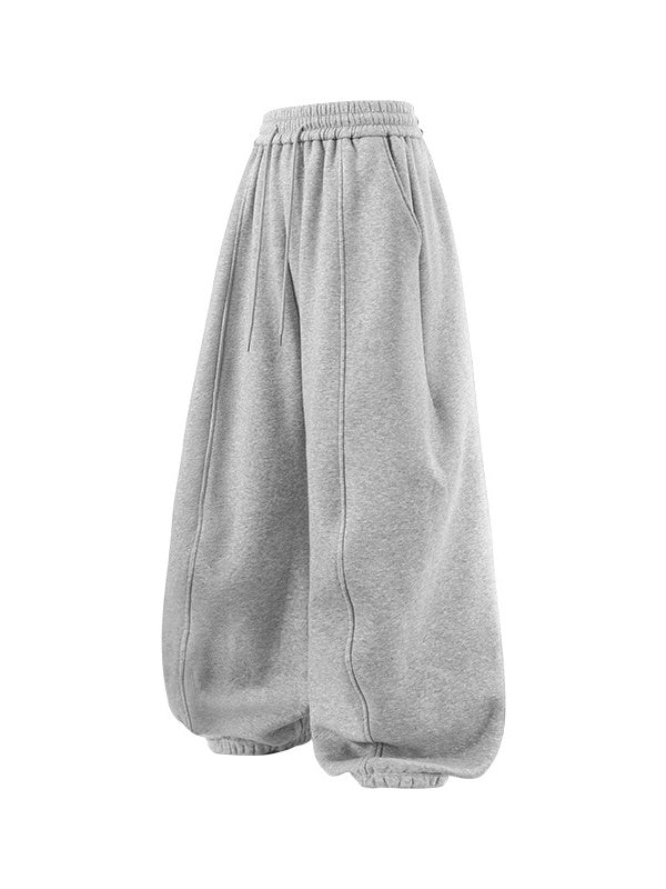 Binding Of Feet Sports Wide-leg Fleece Casual Sweatpants