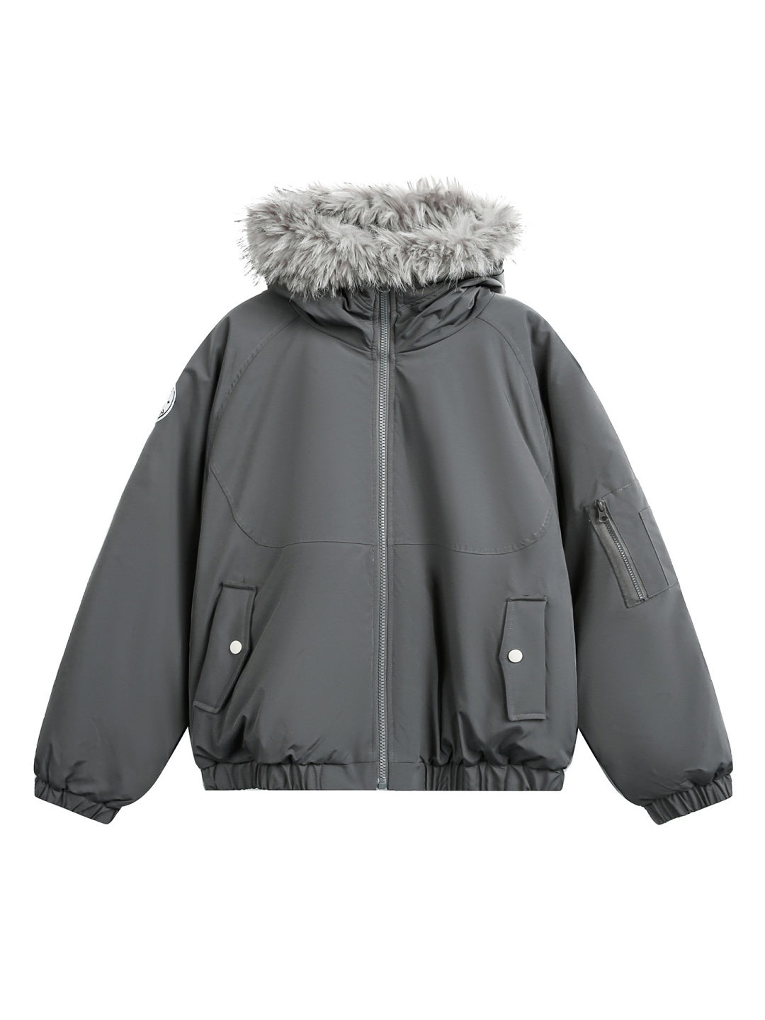 Outdoor Water-repellent Keep Warm Removable Fur Collar Thickening Hooded Parker