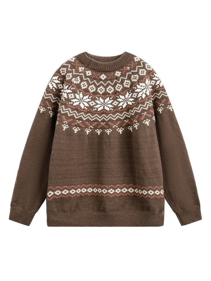 Fair Isle pattern Ethnic style All-match Pullover sweater