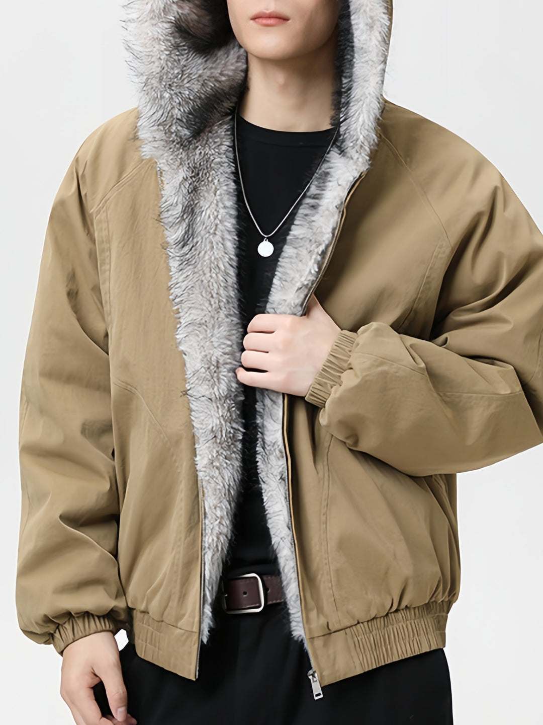 Fur Collar Hooded Thickening Keep Warm Jackets Cotton Jacket