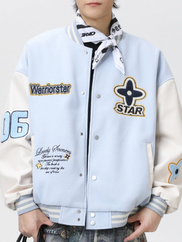 Preppy Color-Block Baseball Jacket