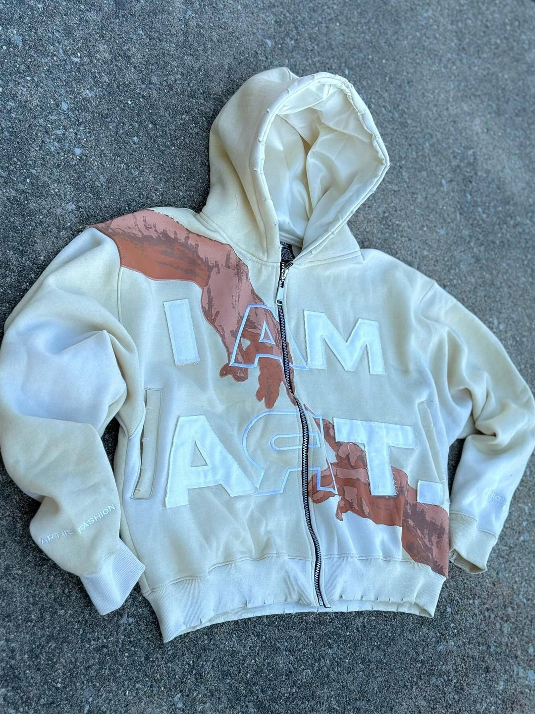 Colorblock Letter Patch Hoodie Jacket