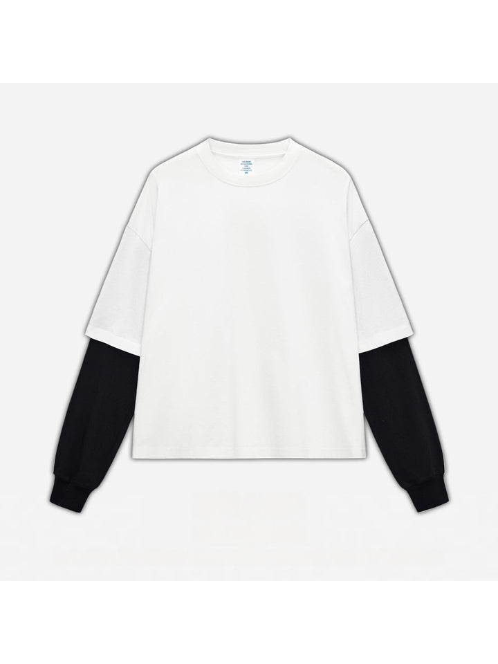 Liber Autumn Neutral wear Color matching Solid Color T-shirts