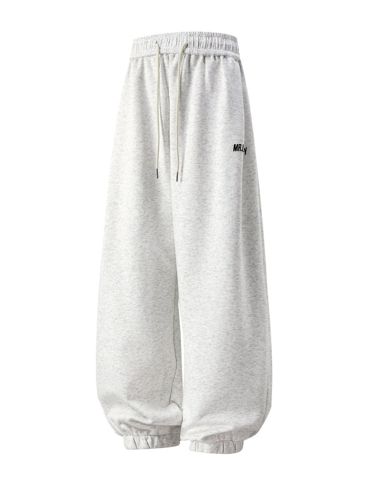 Letter Print Sports And Leisure Three-dimensional Pleating Cuffed Sweatpants
