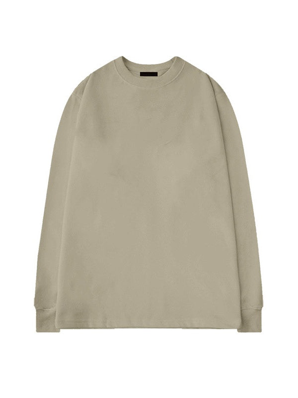 Crew Neck Inner Wear Loose Solid Color Long-sleeved T-shirt