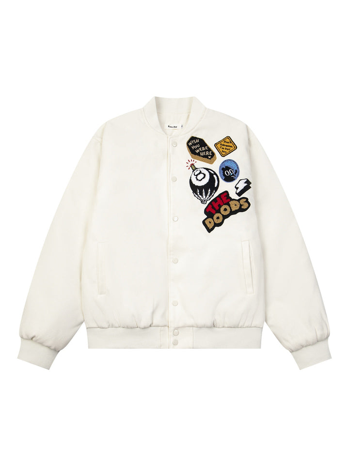 Fun Letters Embroidery Thickening Loose And Casual Hip-hop Jacket